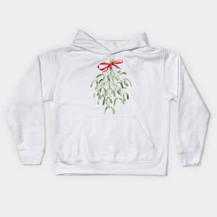 Mistletoe Christmas art. Kids Hoodie